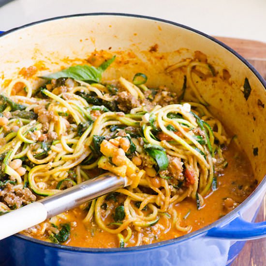 Stovetop Zucchini Noodles Lasagna