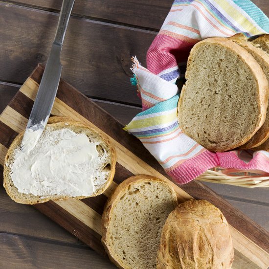 Roasted Garlic No-Knead Bread