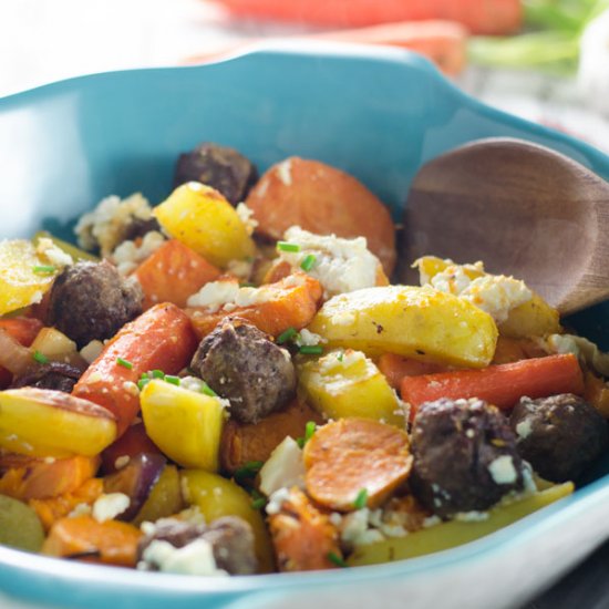 Oven Vegetables with Meatballs