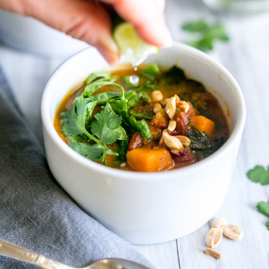 Sweet Potato Peanut Chipotle Soup