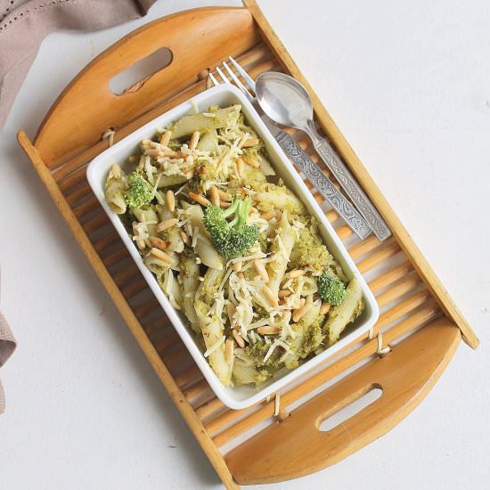 Broccoli Pesto Pasta With Pine Nuts