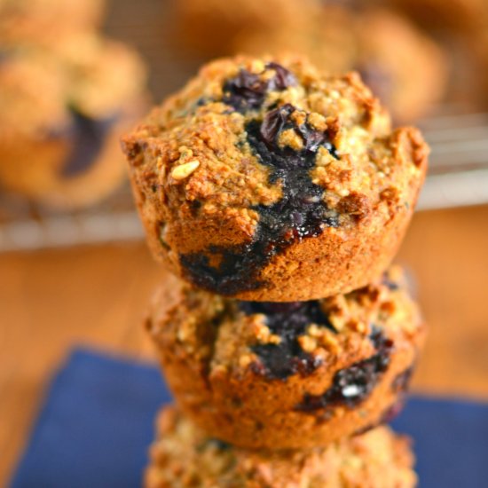 Blueberry Hemp Flax Seed Muffins