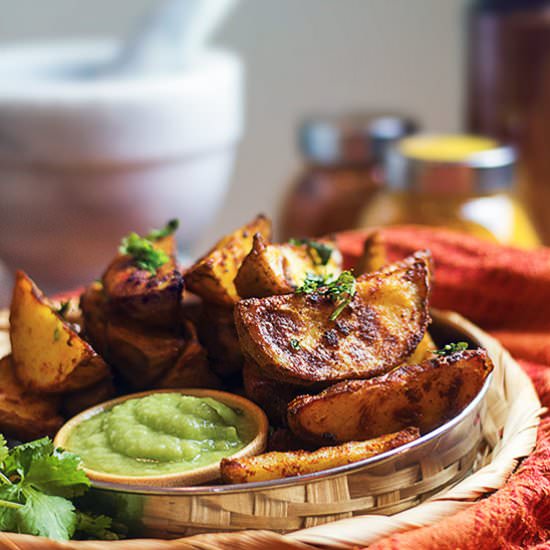 Oven Baked Crispy Tandoori Potato