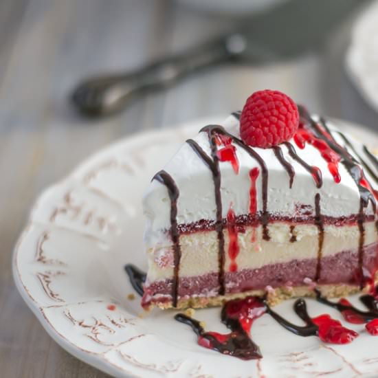 No-Bake Raspberry Pudding Pie