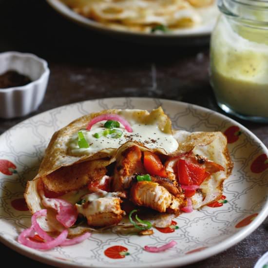 Crepes with Za’atar Chicken