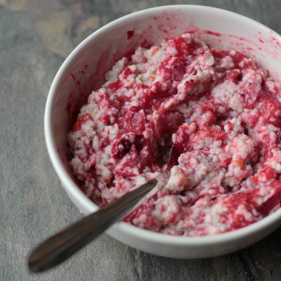 Creamy Porridge with Plum Compote