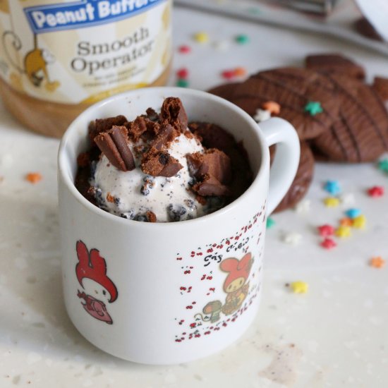 Hot Cocoa Peanut Butter Mug Cake