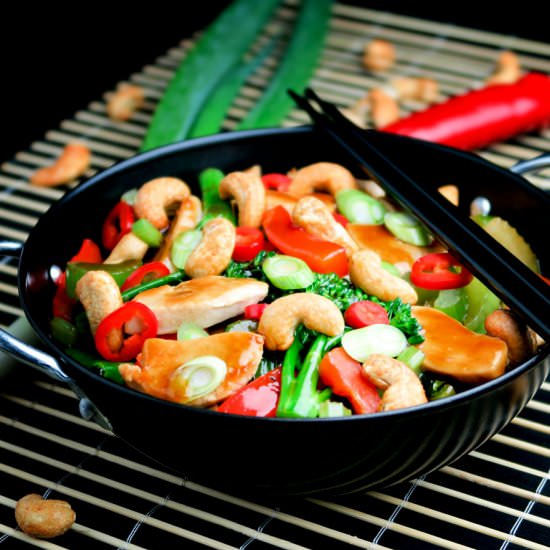 Chicken stir fry with cashew nuts