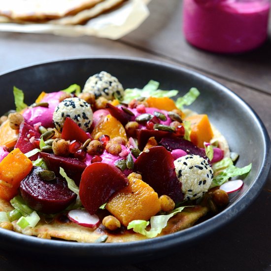 Butternut flatbreads with beets