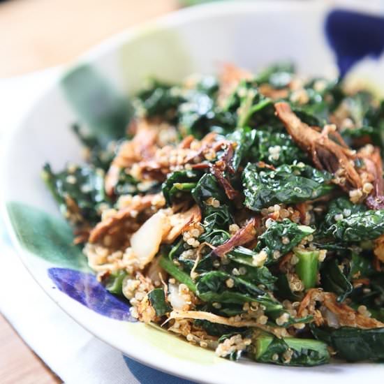 BBQ Chicken, Kale and Quinoa Bowl