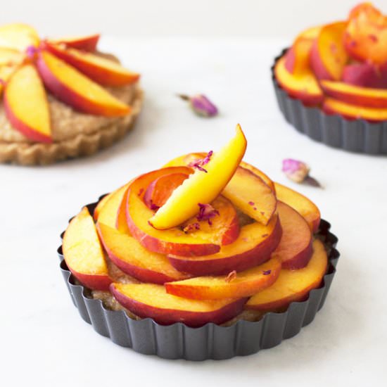 GF + Vegan Peach Rose Tarts