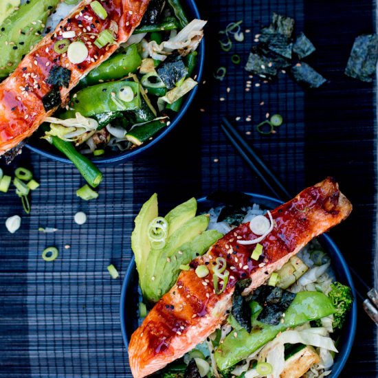 Teriyaki Salmon Bowls