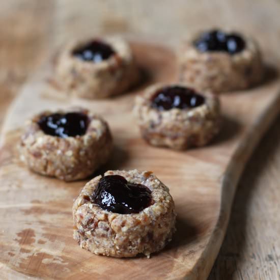 Cherry Almond Thumbprint Cookies