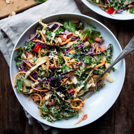 Citrus Tahini Winter Veggie Slaw