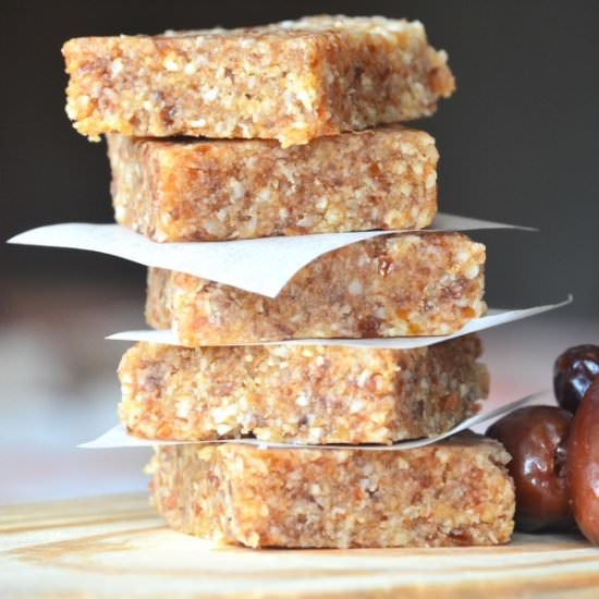 Home-made Almond & Dates Snack Squares