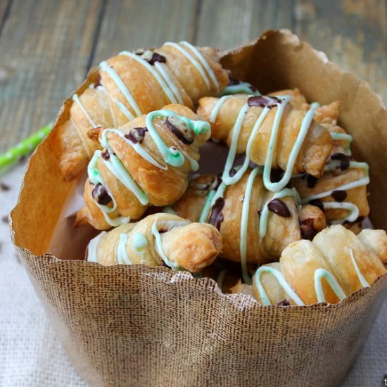 Mint Chocolate Chip Croissants