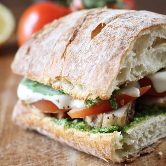 Chicken, Tomato, Mozz, Pesto Melt