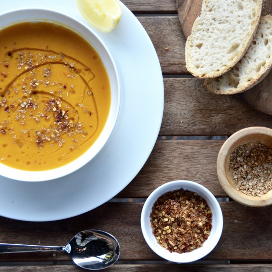 Pumpkin and Lentil Soup