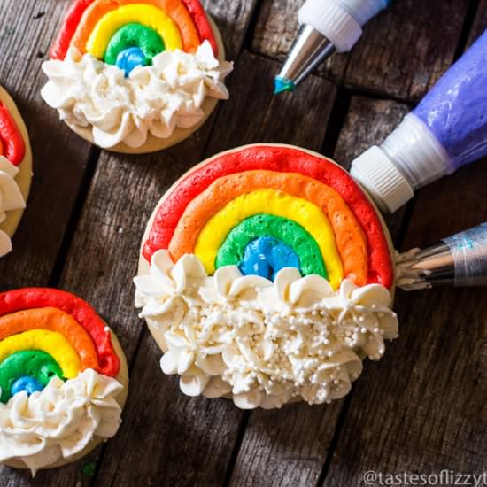 Frosted Cutout Rainbow Cookies