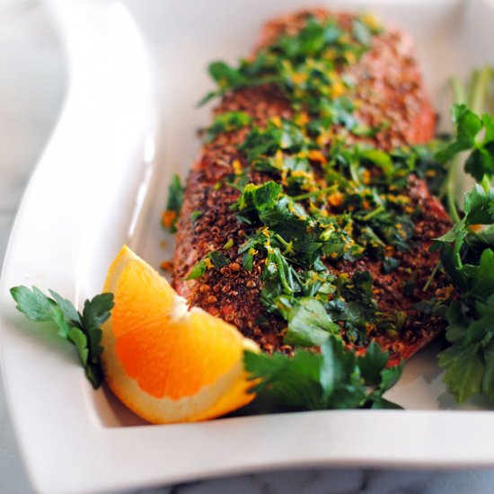 Pepper and Coriander Salmon