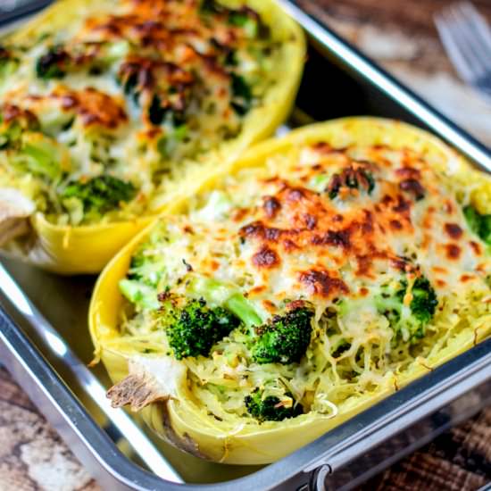 Broccoli Stuffed Spaghetti Squash