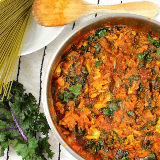 Broccoli and Kale Tomato Sauce