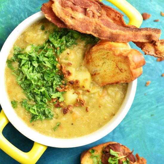 Pea Soup with Bacon and Herbs