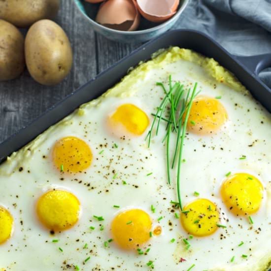 Mashed Potatoes with Spinach & Eggs