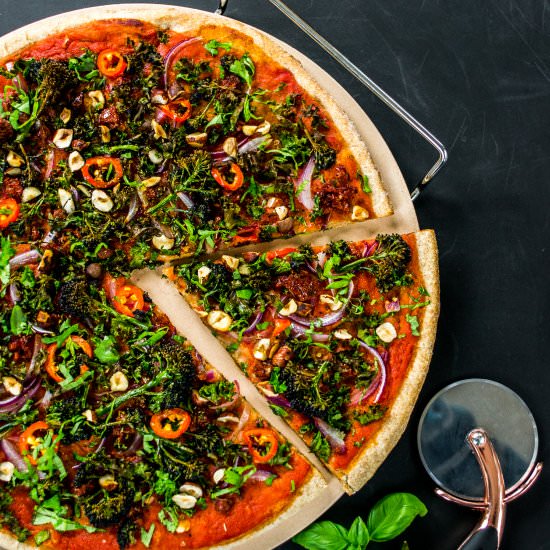 Broccoli, Kale & Hazelnut Pizza