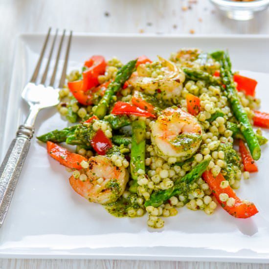 Grilled Chimichurri Shrimp Couscous