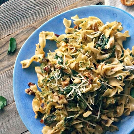 Creamy Mushroom & Spinach Pasta