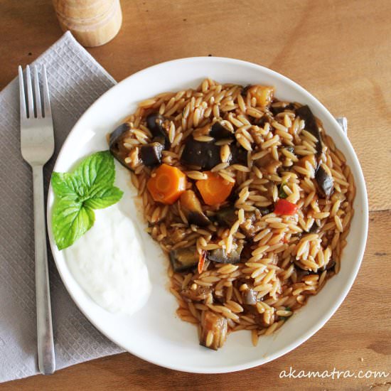 Orzo with Eggplants