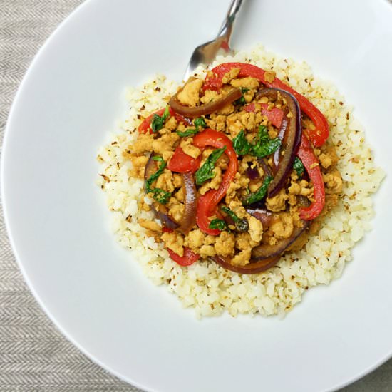 Thai Basil Cauliflower Rice Bowl