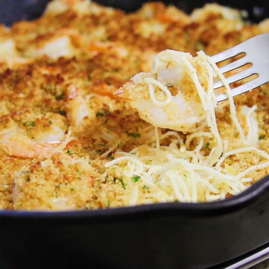 Parmesan Crusted Shrimp Scampi