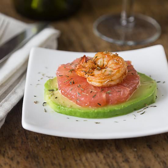 Avocado, Shrimp & Grapefruit Tapas