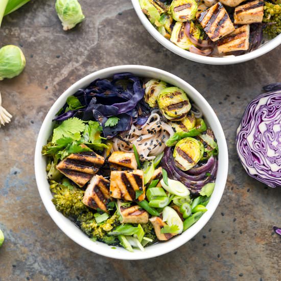 Grilled Tofu Miso Noodle Soup