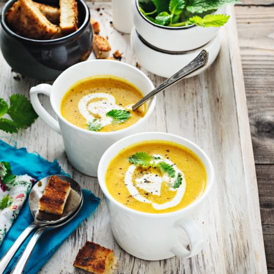 Carrot Tomato Soup With Lemon Balm