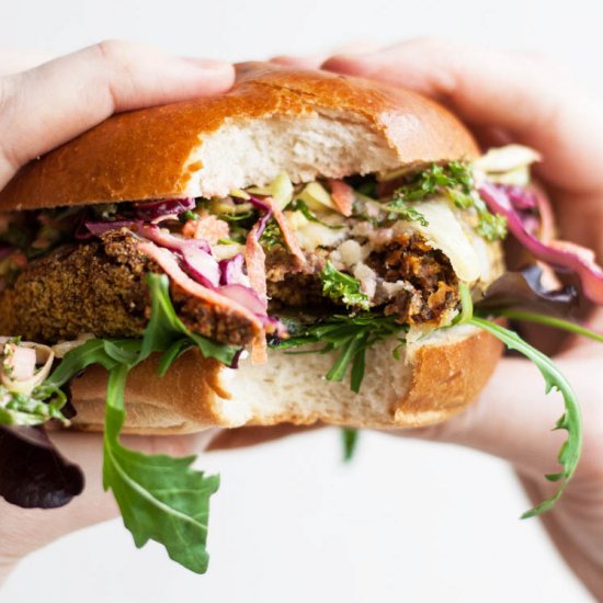 Veggie Burgers with Chipotle Slaw