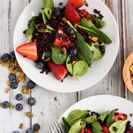 Black Rice and Spinach Salad