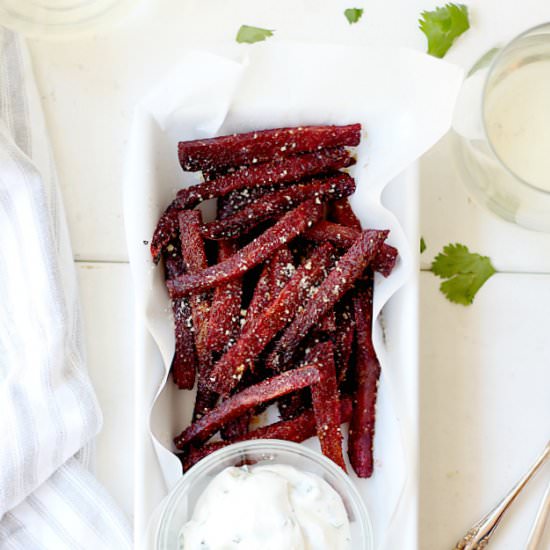 Roasted Beets Made Into Fries