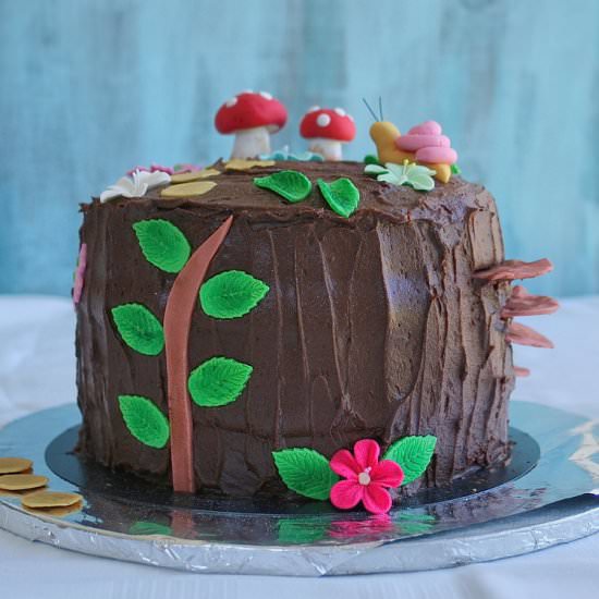 Tree Stump Fairy Cake