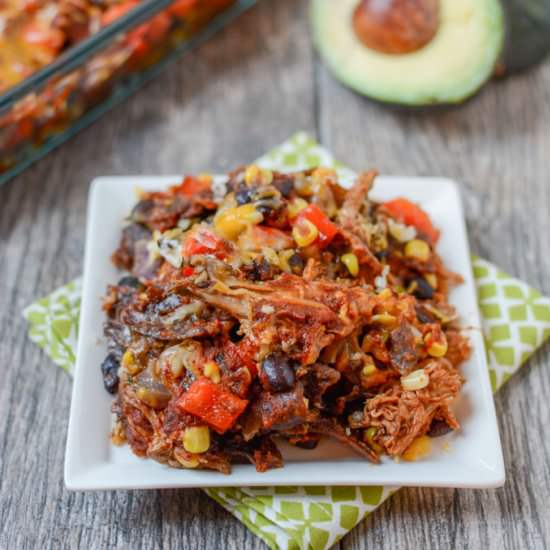 SalsaVerde Pork Enchilada Casserole