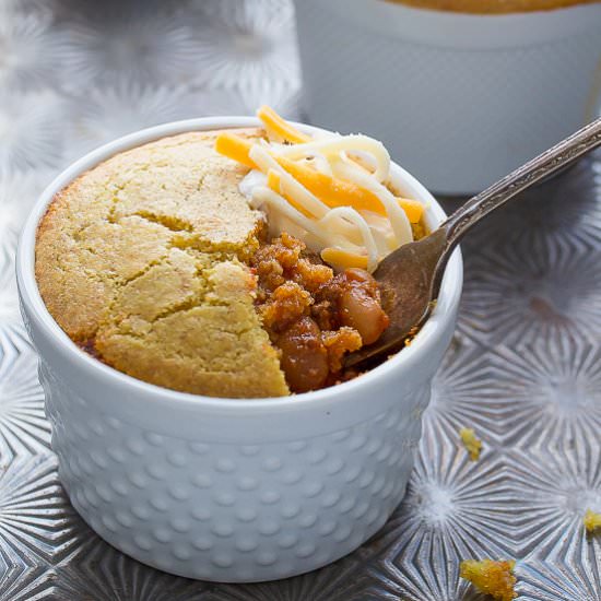 Chili Pot Pie + Cornbread Crust