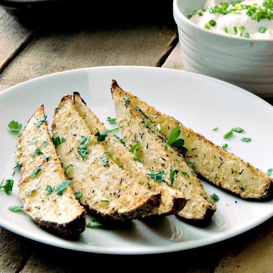 Baked Potato Wedges with Parmesan