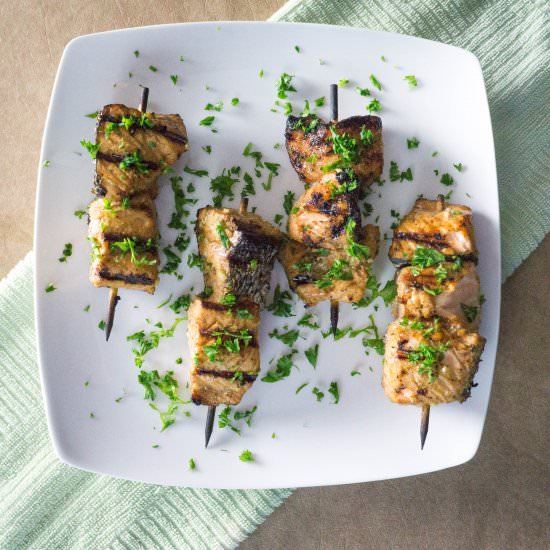 Pomegranate Salmon Kabobs