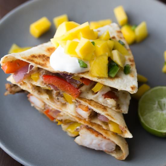 Jamaican Shrimp Quesadillas