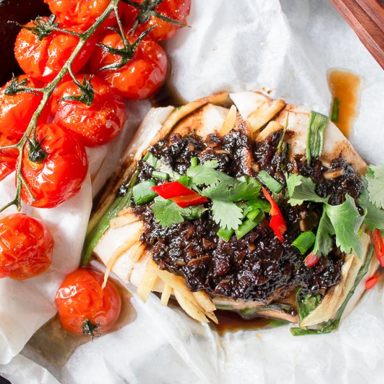 Baked Cod Parcel & Black Bean Sauce