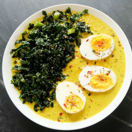 Cauliflower Turmeric Soup with Kale