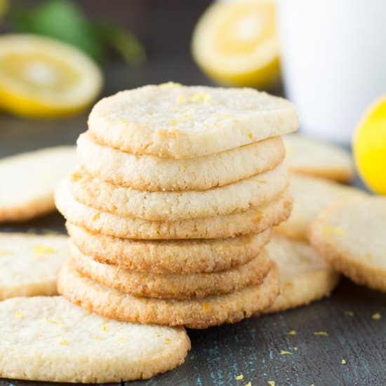 Lemon Almond Shortbread Cookies