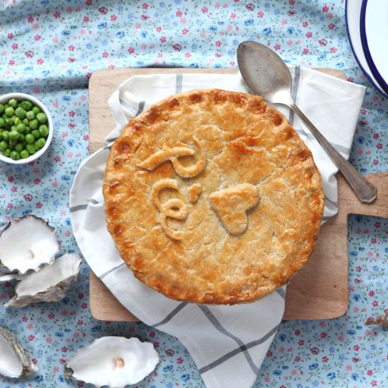 Beef, stout and oyster pie